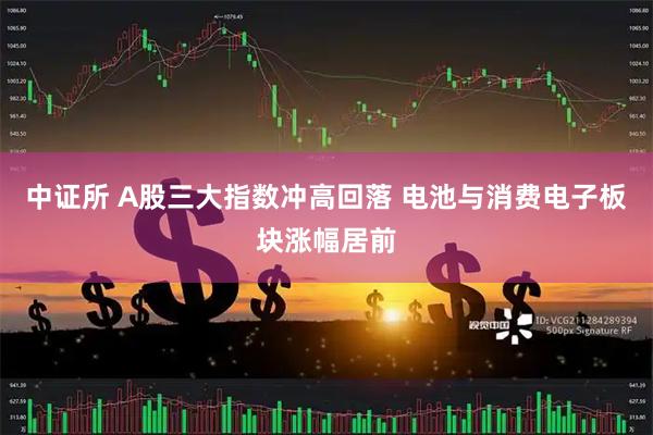中证所 A股三大指数冲高回落 电池与消费电子板块涨幅居前