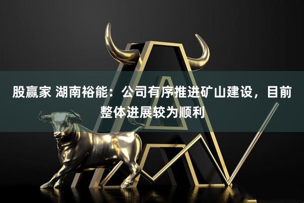 股赢家 湖南裕能：公司有序推进矿山建设，目前整体进展较为顺利